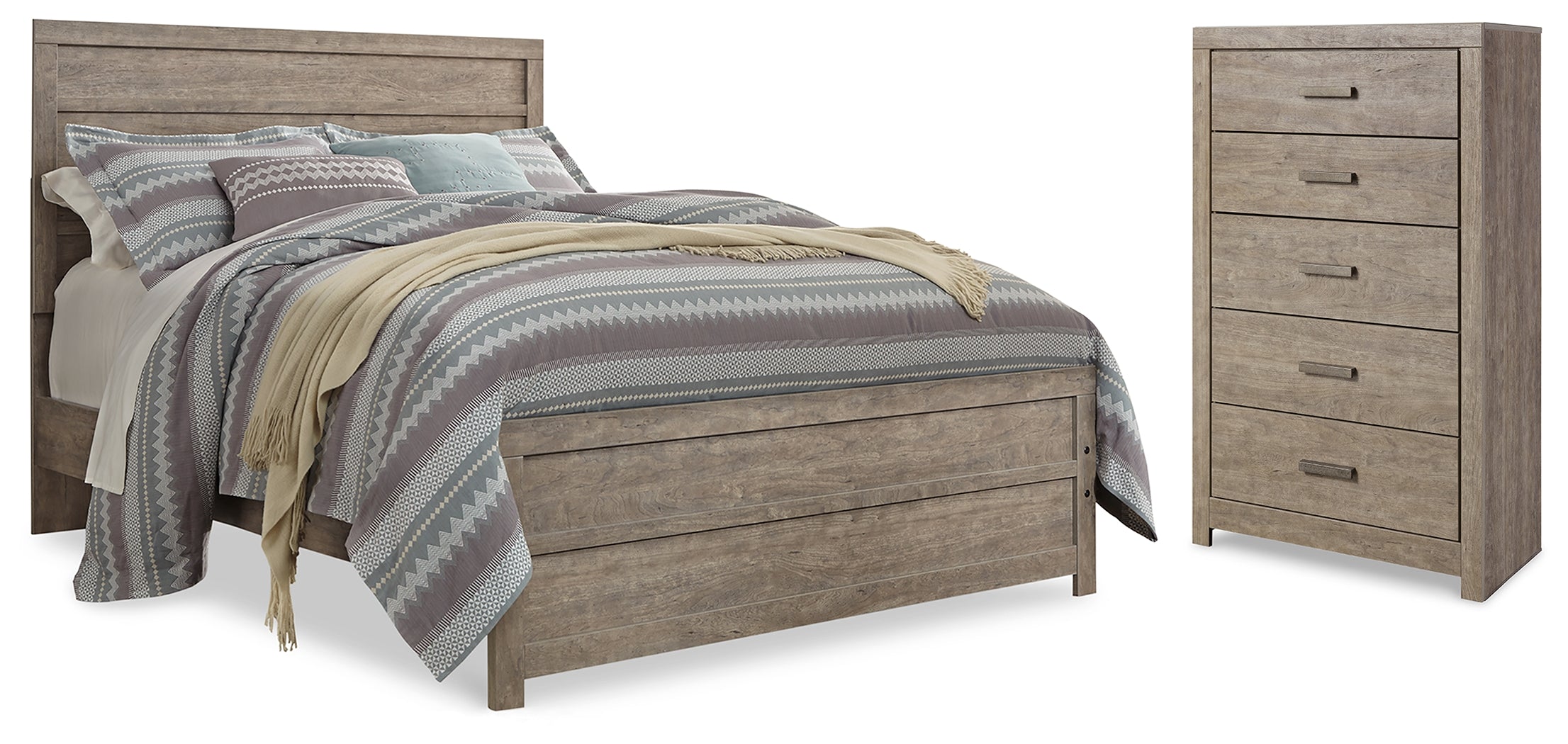 Furniture City Laplace - Ashley Furniture - Culverbach Queen Panel Bed with Chest - Queen Panel Bed with Chest - B070B21