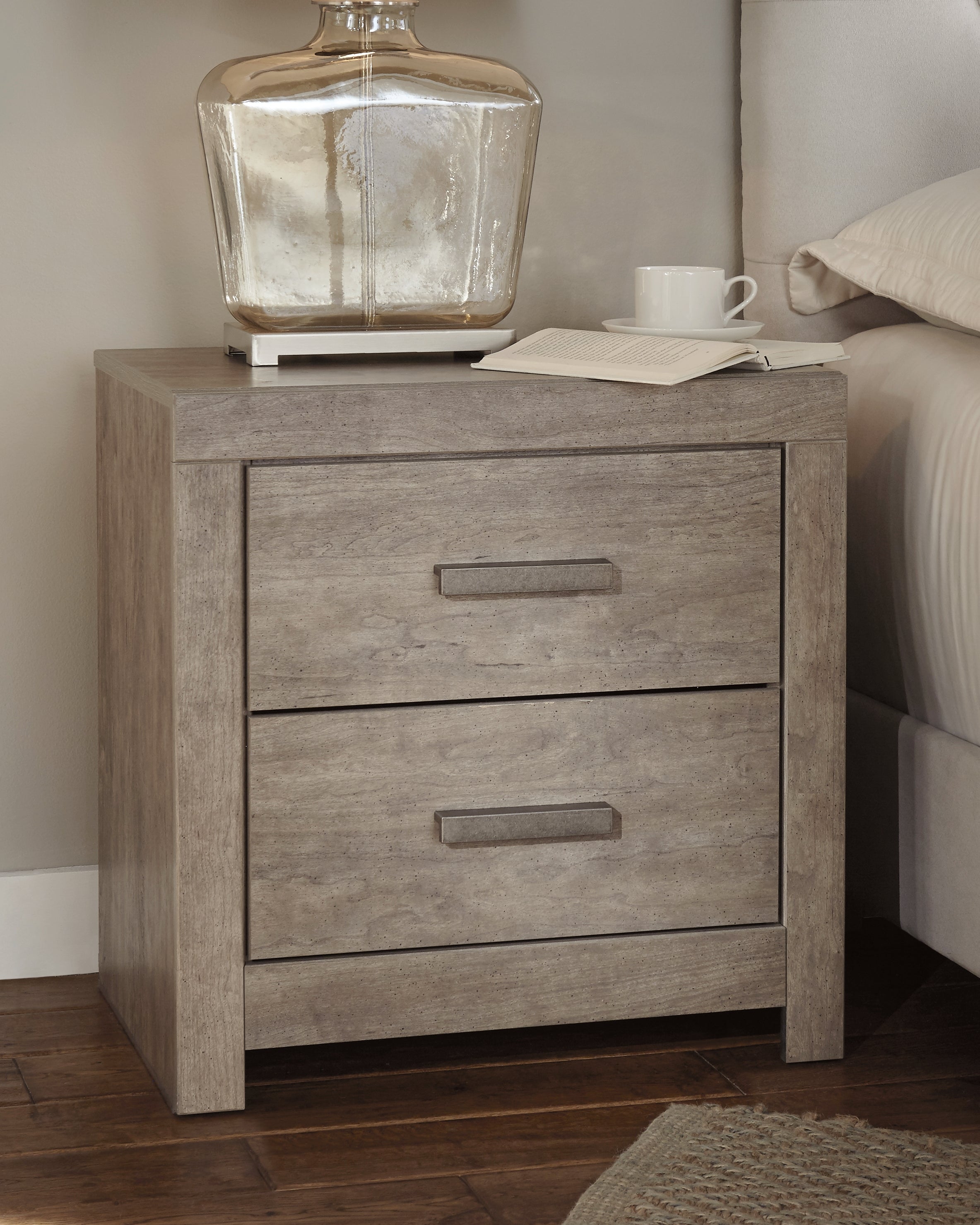 Furniture City Laplace - Ashley Furniture - Culverbach Bedroom - Two Drawer Night Stand / Gray - B070-92