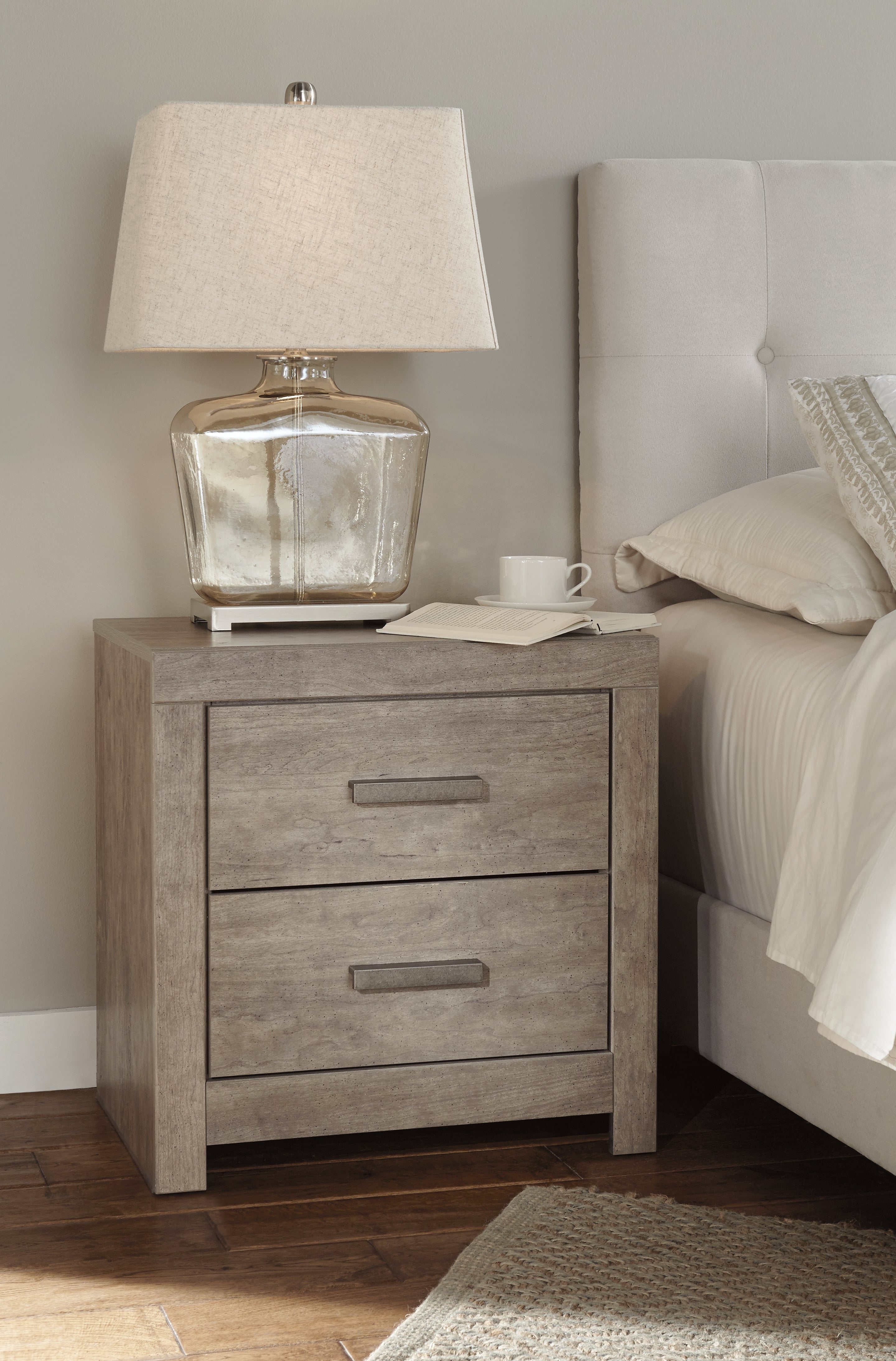 Furniture City Laplace - Ashley Furniture - Culverbach Bedroom - Two Drawer Night Stand / Gray - B070-92