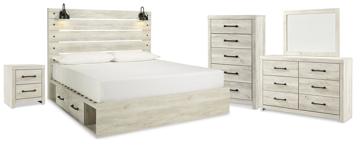 Furniture City Laplace - Ashley Furniture - Cambeck King Panel Storage Bed, Dresser, Mirror, Chest and Nightstand - King Panel Storage Bed, Dresser, Mirror, Chest and Nightstand - B192B110