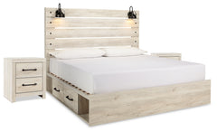 Furniture City Laplace - Ashley Furniture - Cambeck King Panel Bed with Storage and 2 Nightstands - King Panel Bed with Storage and 2 Nightstands - B192B115