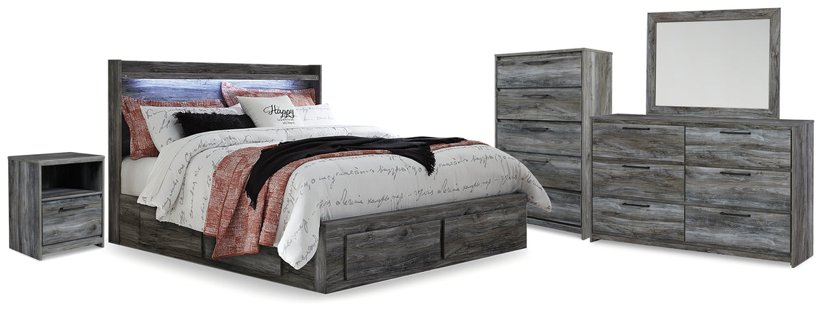 Furniture City Laplace - Ashley Furniture - Baystorm King Storage Bed, Dresser, Mirror, Chest and Nightstand - King Storage Bed, Dresser, Mirror, Chest and Nightstand - B221B83