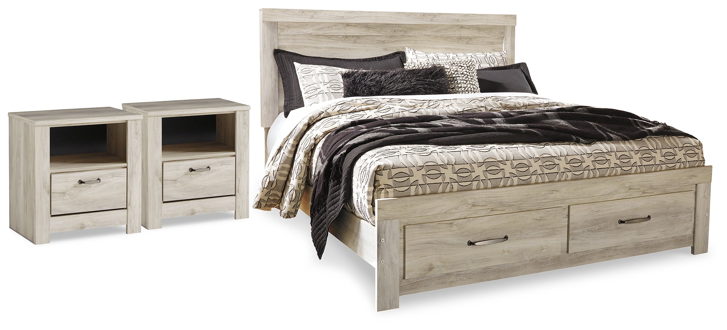 Furniture City Laplace - Ashley Furniture - Bellaby King Storage Bed and 2 Nightstands - King Storage Bed and 2 Nightstands - B331B23