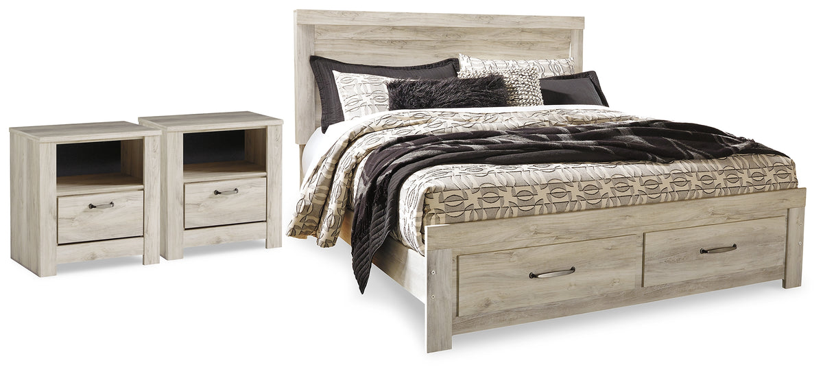 Furniture City Laplace - Ashley Furniture - Bellaby King Storage Bed and 2 Nightstands - King Storage Bed and 2 Nightstands - B331B23