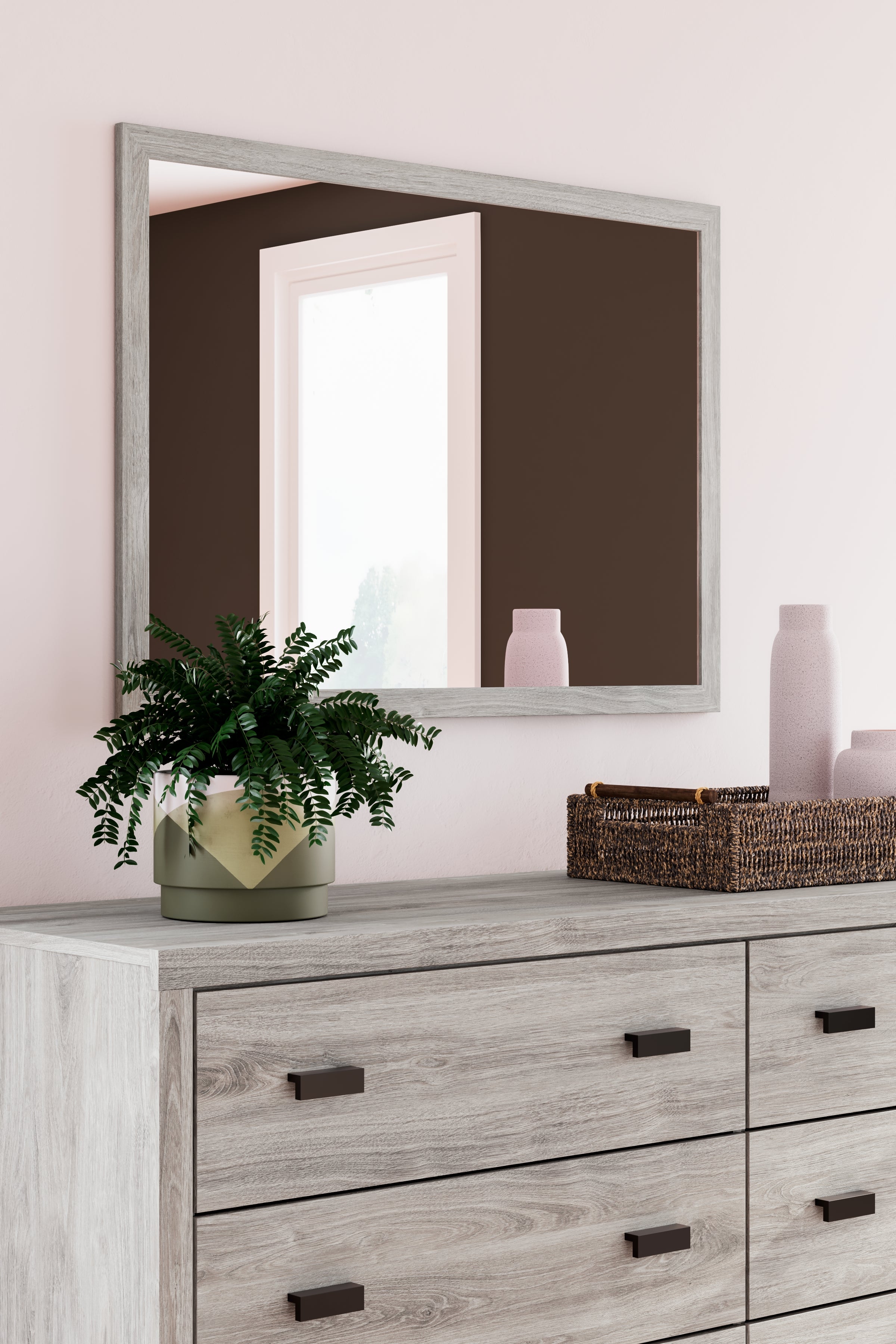 Furniture City Laplace - Ashley Furniture - Vessalli Bedroom - Dresser and Mirror / Gray - B1036B1