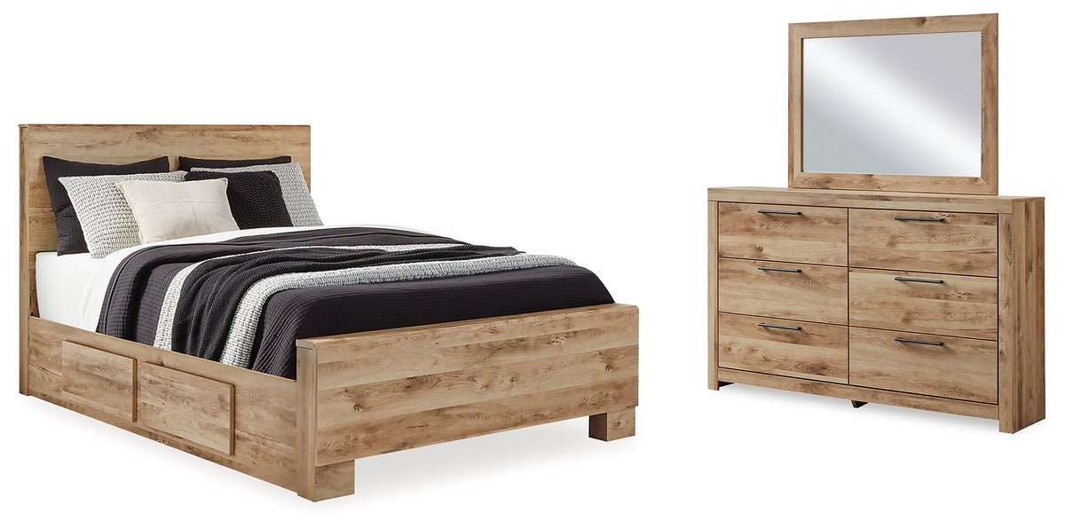 Furniture City Laplace - Ashley Furniture - Hyanna Queen Panel Bed with 2 Side Storage, Dresser and Mirror - Queen Panel Bed with 2 Side Storage, Dresser and Mirror - B1050B46