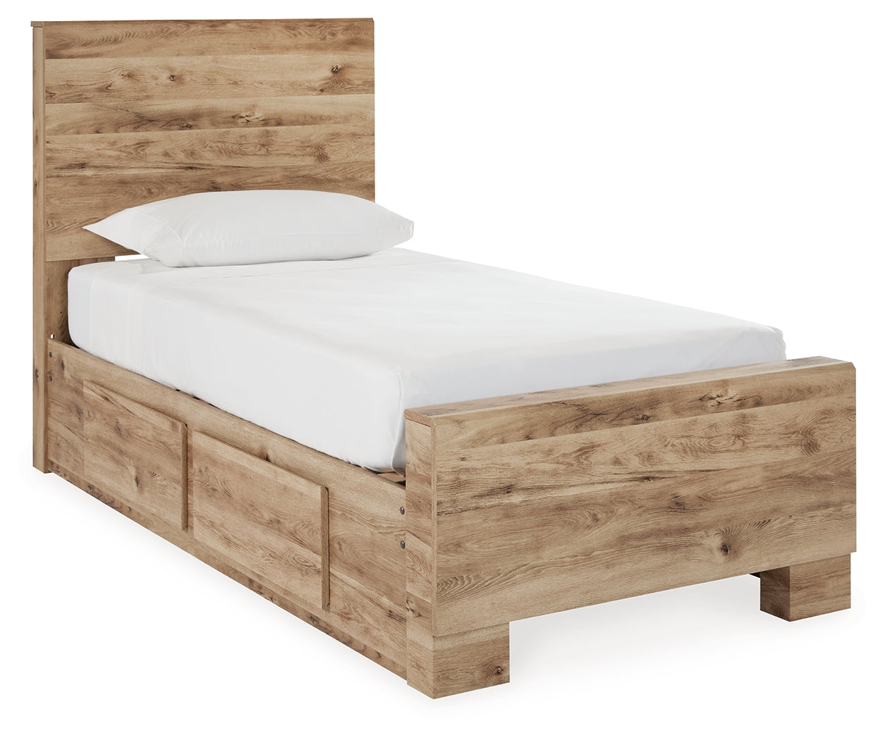Furniture City Laplace - Ashley Furniture - Hyanna Bedroom - Twin Panel Bed with 1 Side Storage / Tan Brown - B1050B24