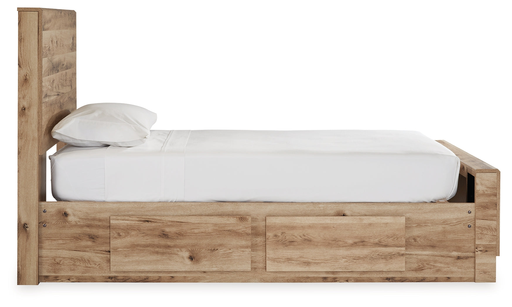 Furniture City Laplace - Ashley Furniture - Hyanna Bedroom - Twin Panel Bed with 1 Side Storage / Tan Brown - B1050B24