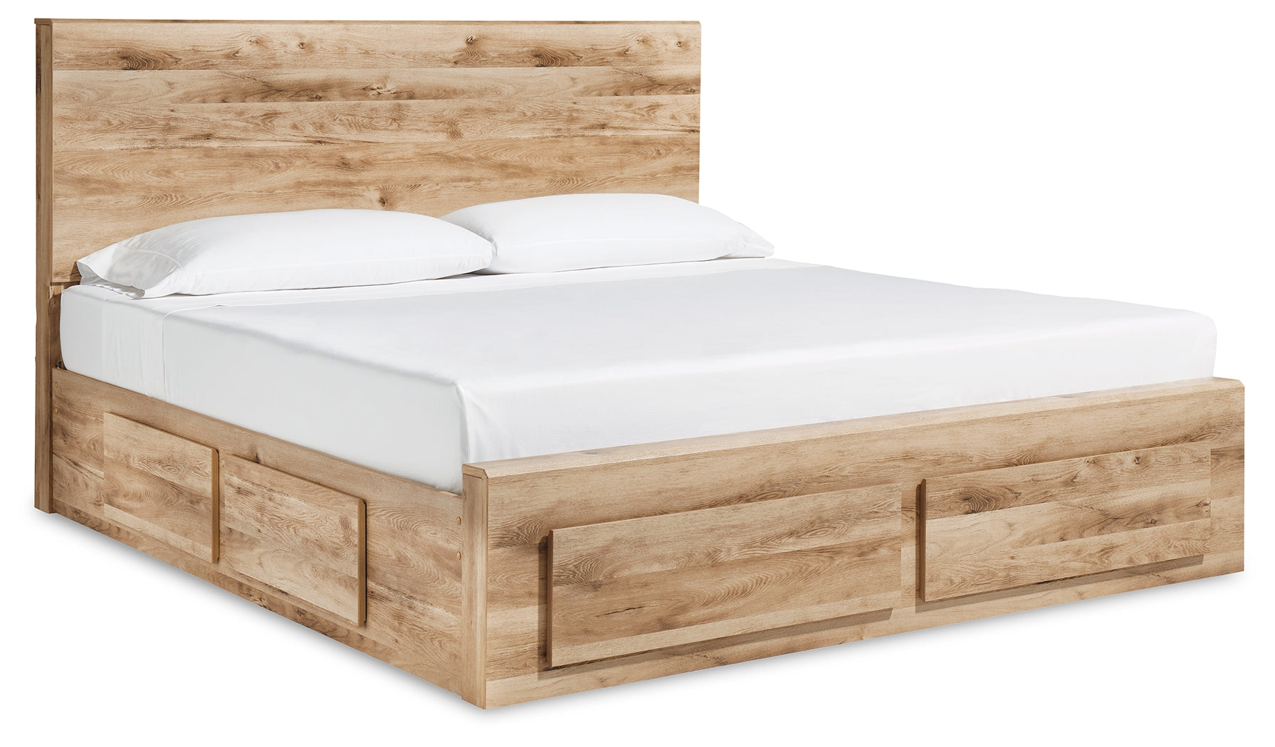 Furniture City Laplace - Ashley Furniture - Hyanna Bedroom - King Panel Storage Bed with 2 Under Bed Storage Drawers / Tan Brown - B1050B13