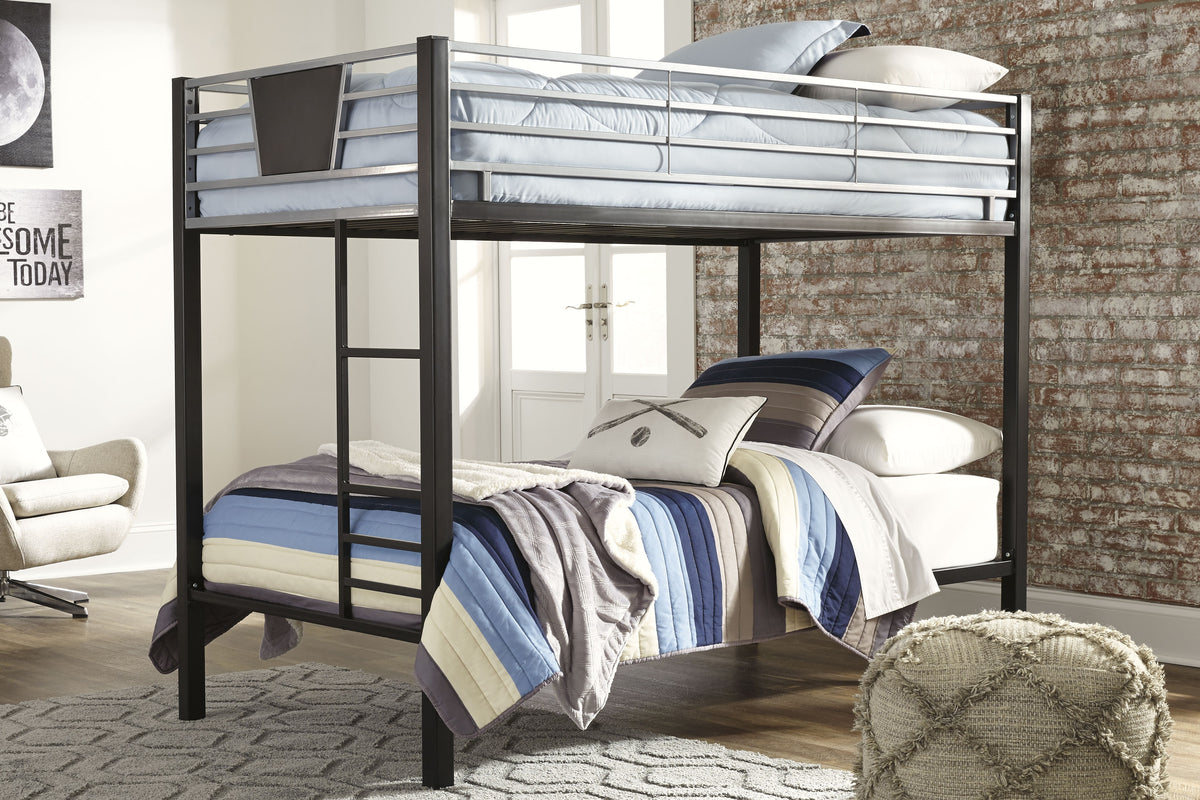 Furniture City Laplace - Ashley Furniture - Dinsmore Twin over Twin Bunk Bed with Mattresses - Twin over Twin Bunk Bed with Mattresses - B106B13