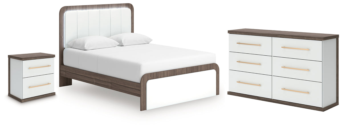Furniture City Laplace - Ashley Furniture - Kendanport Queen Upholstered Bed, Dresser and Nightstand - Queen Upholstered Bed, Dresser and Nightstand - PCB1108B9