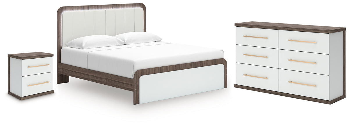 Furniture City Laplace - Ashley Furniture - Kendanport King Upholstered Bed, Dresser and Nightstand - King Upholstered Bed, Dresser and Nightstand - PCB1108B11
