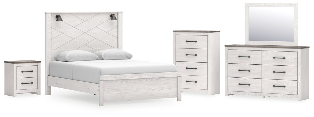 Furniture City Laplace - Ashley Furniture - Gerridan Queen Panel Bed, Dresser, Mirror, Chest and Nightstand - Queen Panel Bed, Dresser, Mirror, Chest and Nightstand - B1190B37