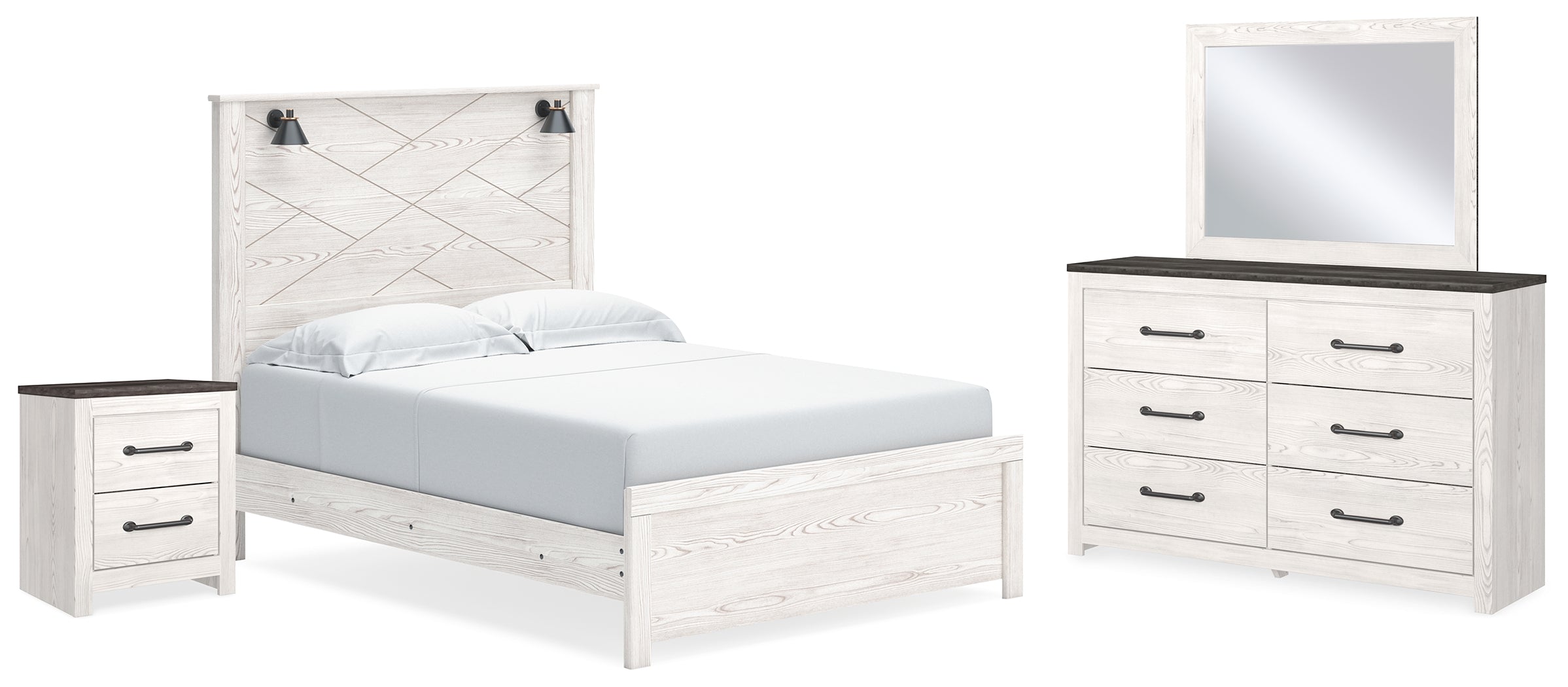 Furniture City Laplace - Ashley Furniture - Gerridan Queen Panel Bed, Dresser, Mirror, and Nightstand - Queen Panel Bed, Dresser, Mirror, and Nightstand - B1190B15