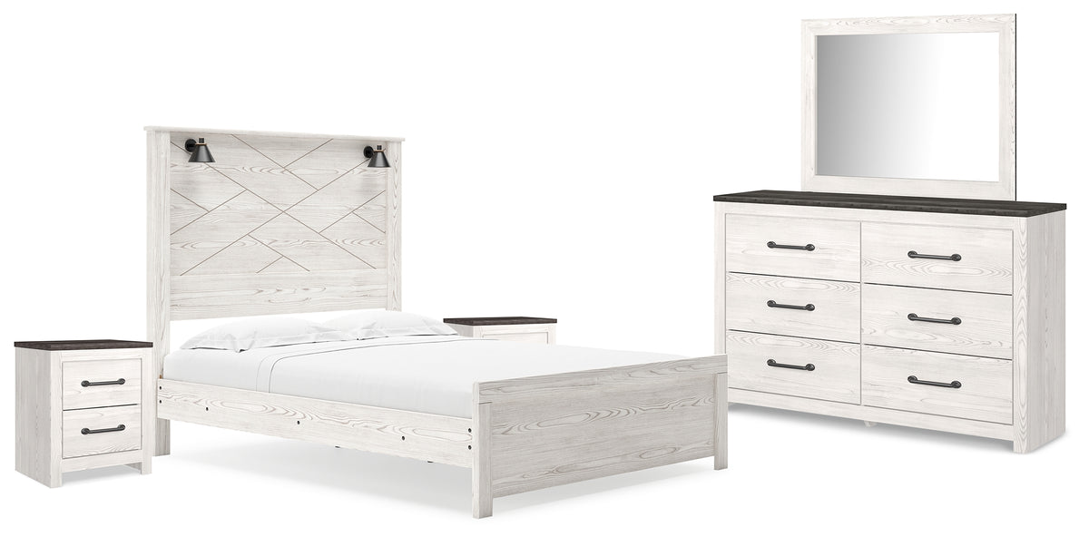 Furniture City Laplace - Ashley Furniture - Gerridan Queen Panel Bed, Dresser, Mirror, and 2 Nightstands - Queen Panel Bed, Dresser, Mirror, and 2 Nightstands - B1190B17