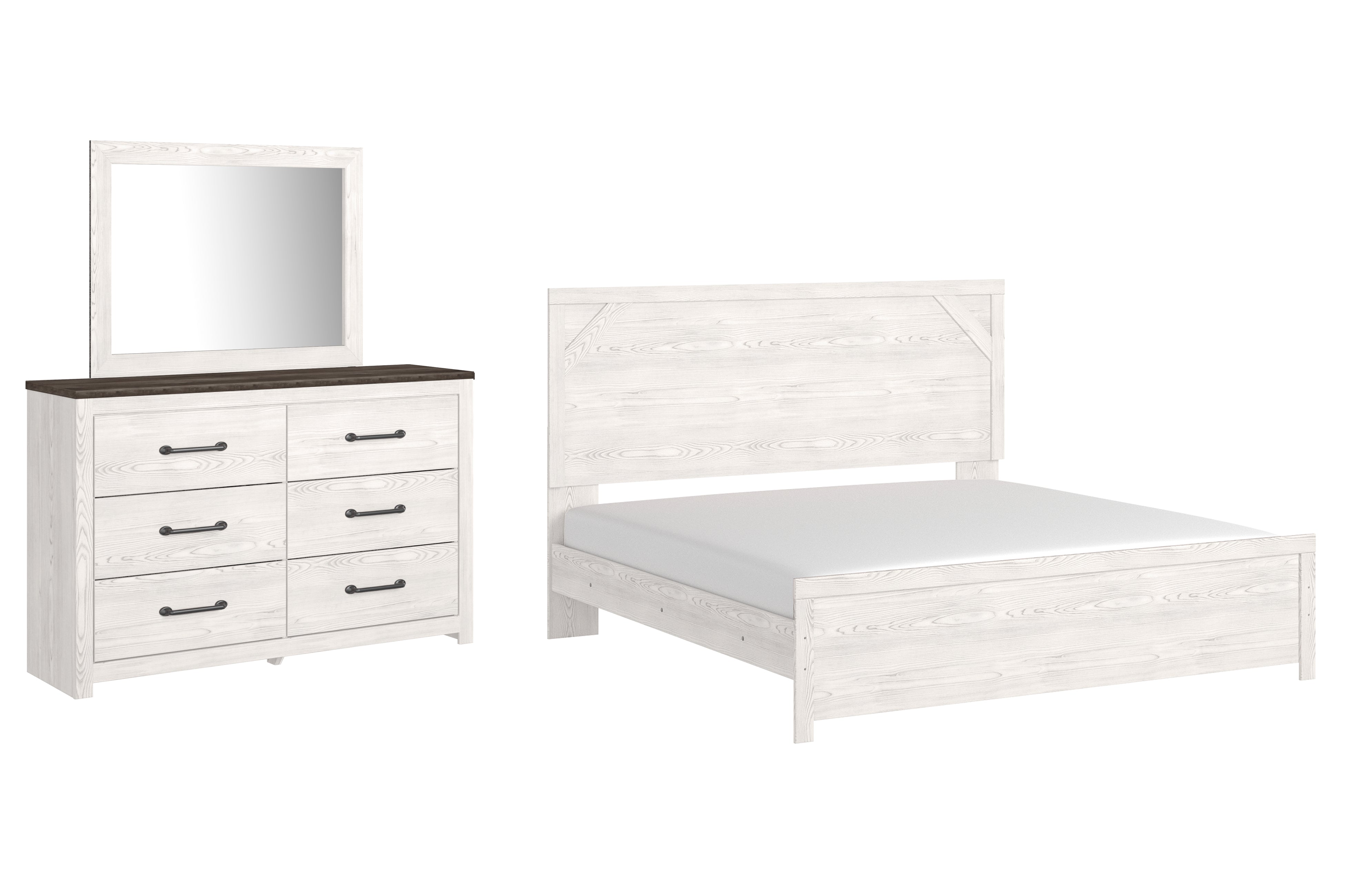 Furniture City Laplace - Ashley Furniture - Gerridan King Panel Bed, Dresser and Mirror - King Panel Bed, Dresser and Mirror - B1190B29