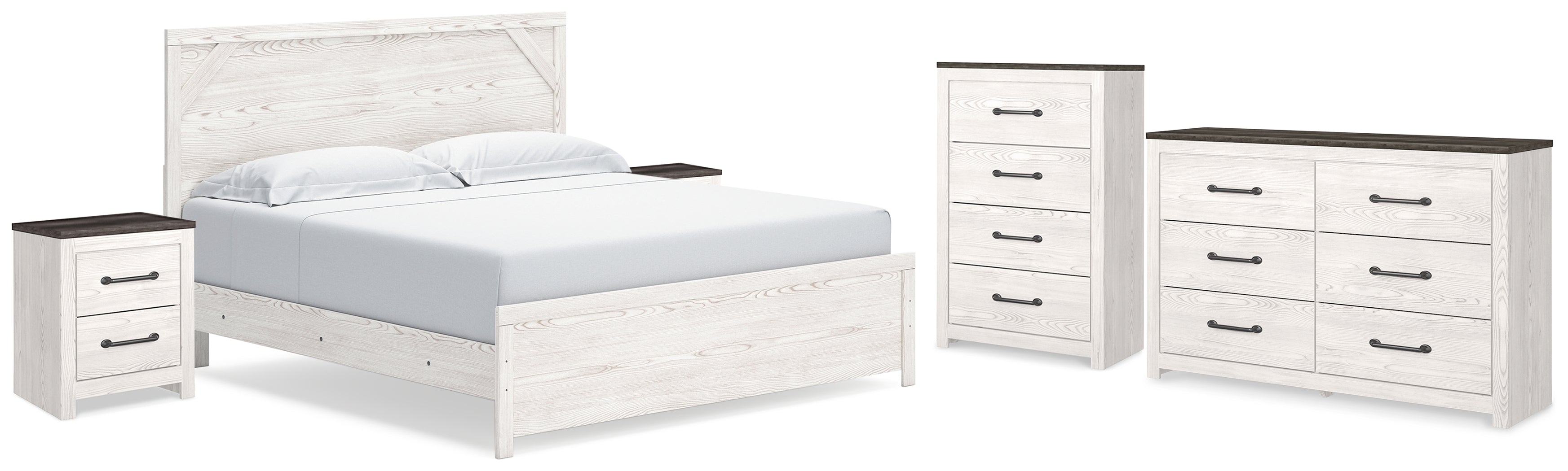 Furniture City Laplace - Ashley Furniture - Gerridan King Panel Bed, Dresser, Chest and 2 Nightstands - King Panel Bed, Dresser, Chest and 2 Nightstands - B1190B27