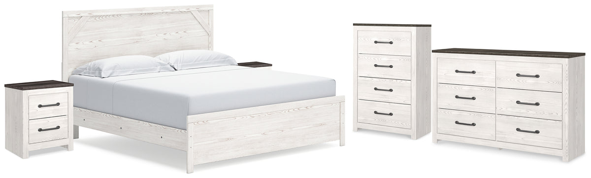 Furniture City Laplace - Ashley Furniture - Gerridan King Panel Bed, Dresser, Chest and 2 Nightstands - King Panel Bed, Dresser, Chest and 2 Nightstands - B1190B27
