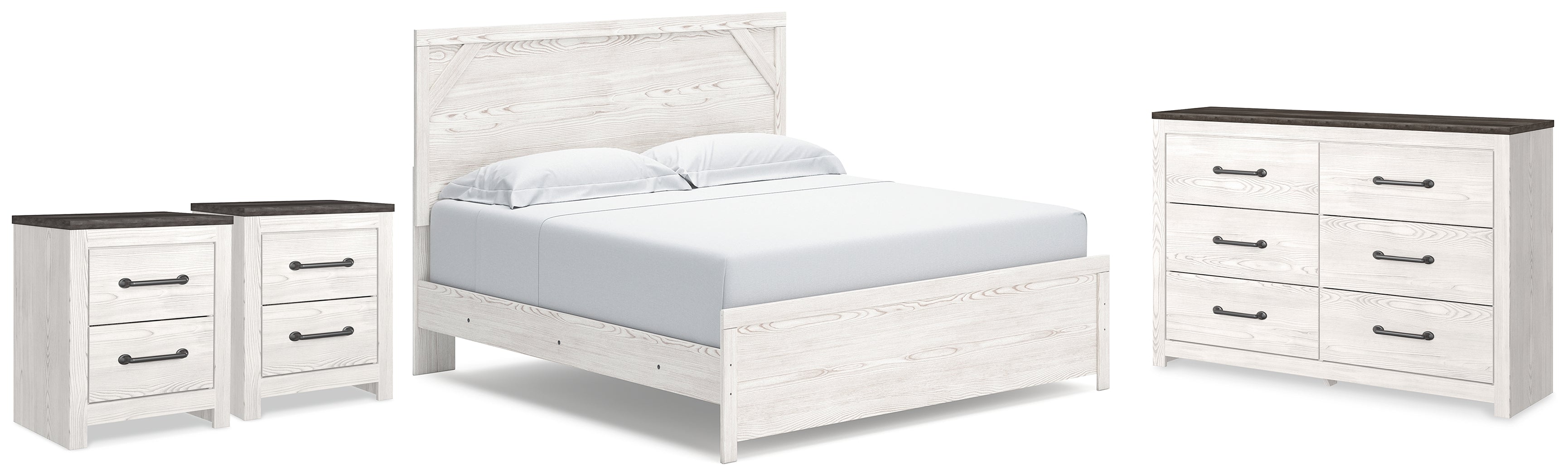 Furniture City Laplace - Ashley Furniture - Gerridan King Panel Bed, Dresser and 2 Nightstands - King Panel Bed, Dresser and 2 Nightstands - B1190B32