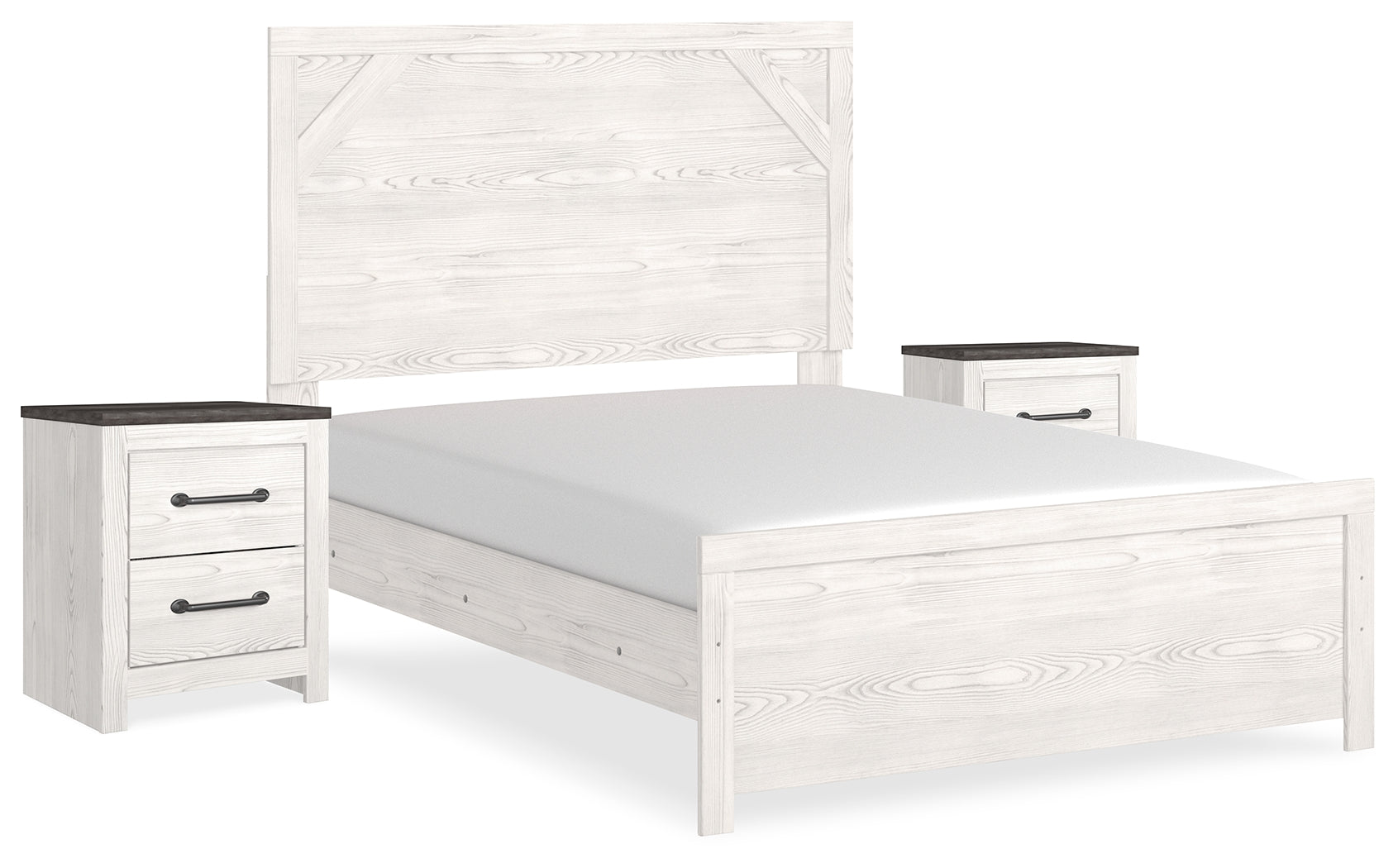 Furniture City Laplace - Ashley Furniture - Gerridan Full Panel Bed and 2 Nightstands - Full Panel Bed and 2 Nightstands - B1190B12
