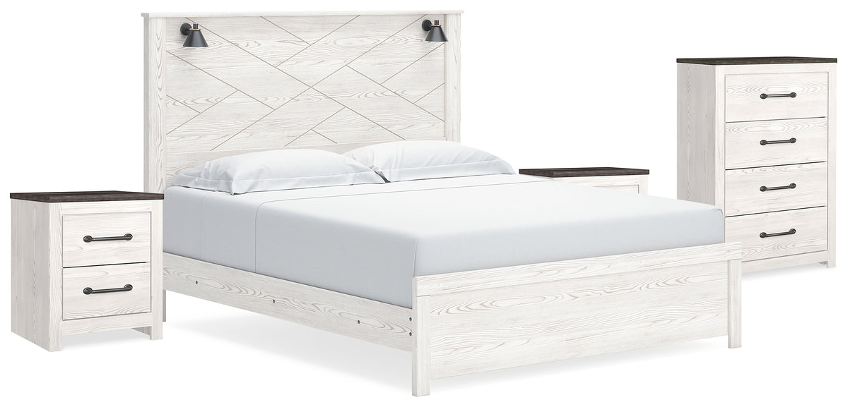 Furniture City Laplace - Ashley Furniture - Gerridan King Panel Bed, Chest and 2 Nightstands - King Panel Bed, Chest and 2 Nightstands - B1190B25