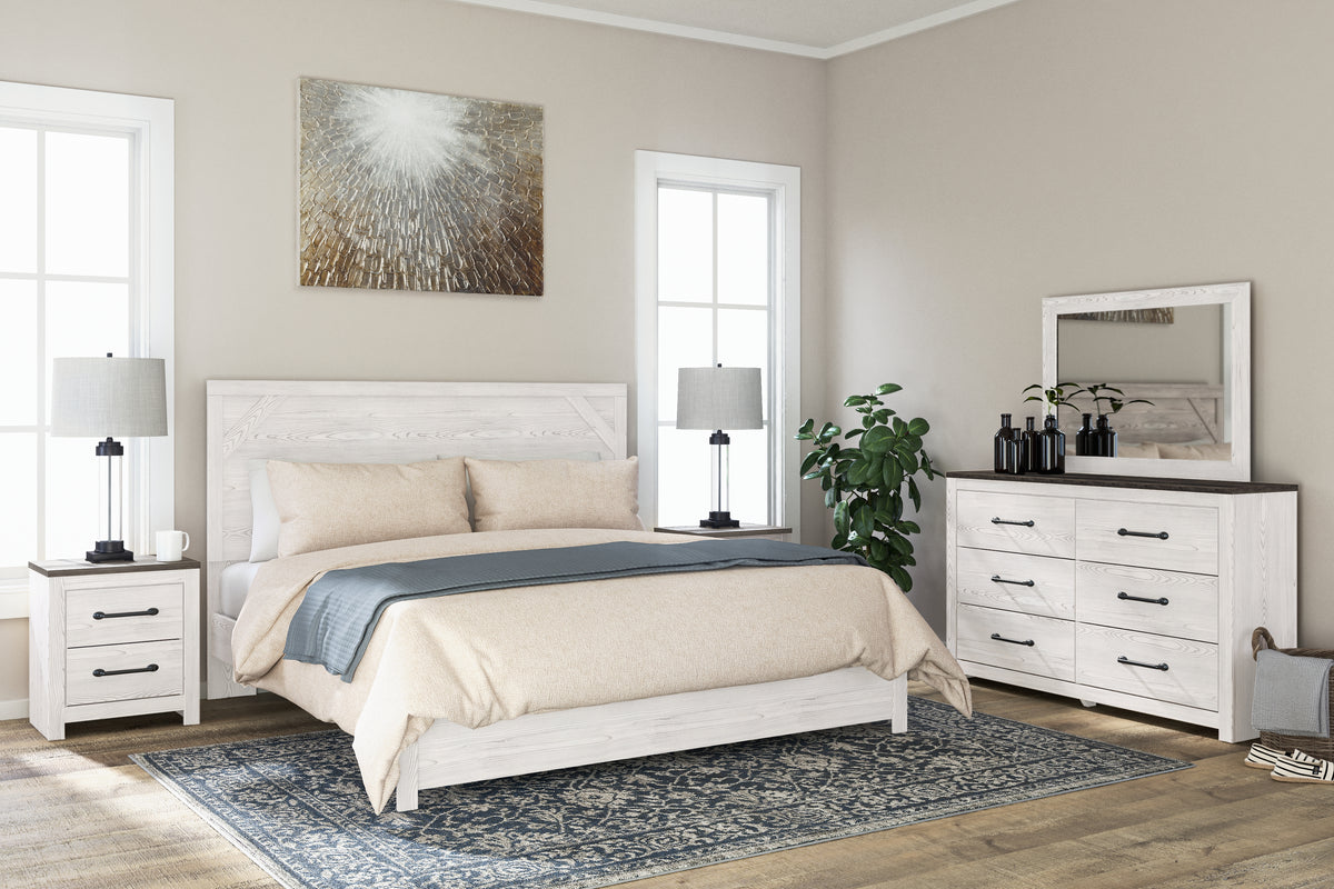 Furniture City Laplace - Ashley Furniture - Gerridan King Panel Bed, Dresser, Mirror and 2 Nightstands - King Panel Bed, Dresser, Mirror and 2 Nightstands - B1190B19