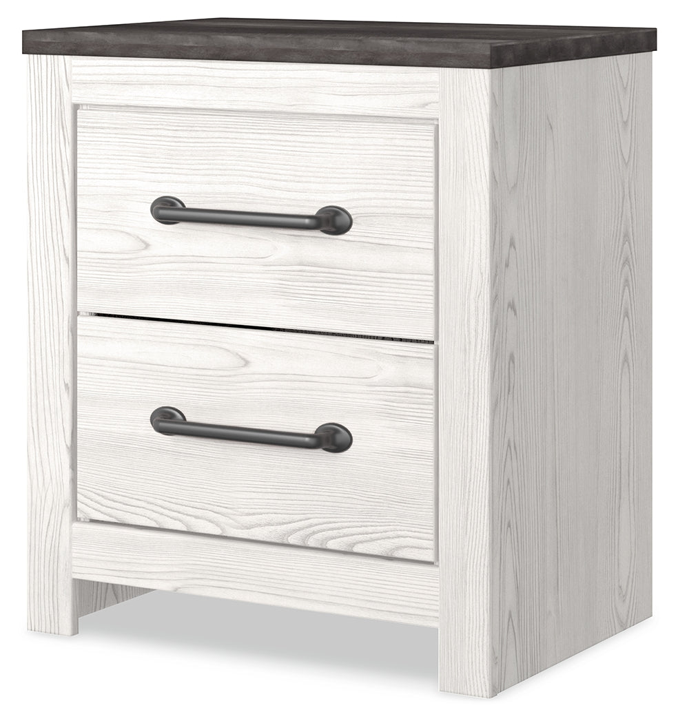Furniture City Laplace - Ashley Furniture - Gerridan Bedroom - Two Drawer Night Stand / White/Gray - B1190-92