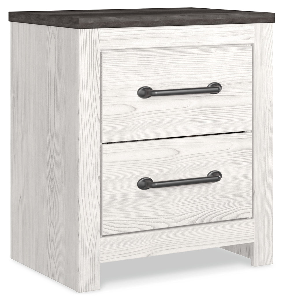 Furniture City Laplace - Ashley Furniture - Gerridan Bedroom - Two Drawer Night Stand / White/Gray - B1190-92