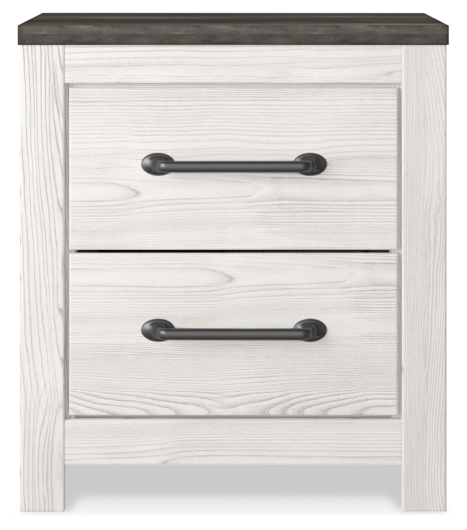 Furniture City Laplace - Ashley Furniture - Gerridan Bedroom - Two Drawer Night Stand / White/Gray - B1190-92