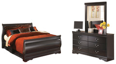 Furniture City Laplace - Ashley Furniture - Huey Vineyard Queen Sleigh Bed with Dresser and Mirror - Queen Sleigh Bed with Dresser and Mirror - B128B6
