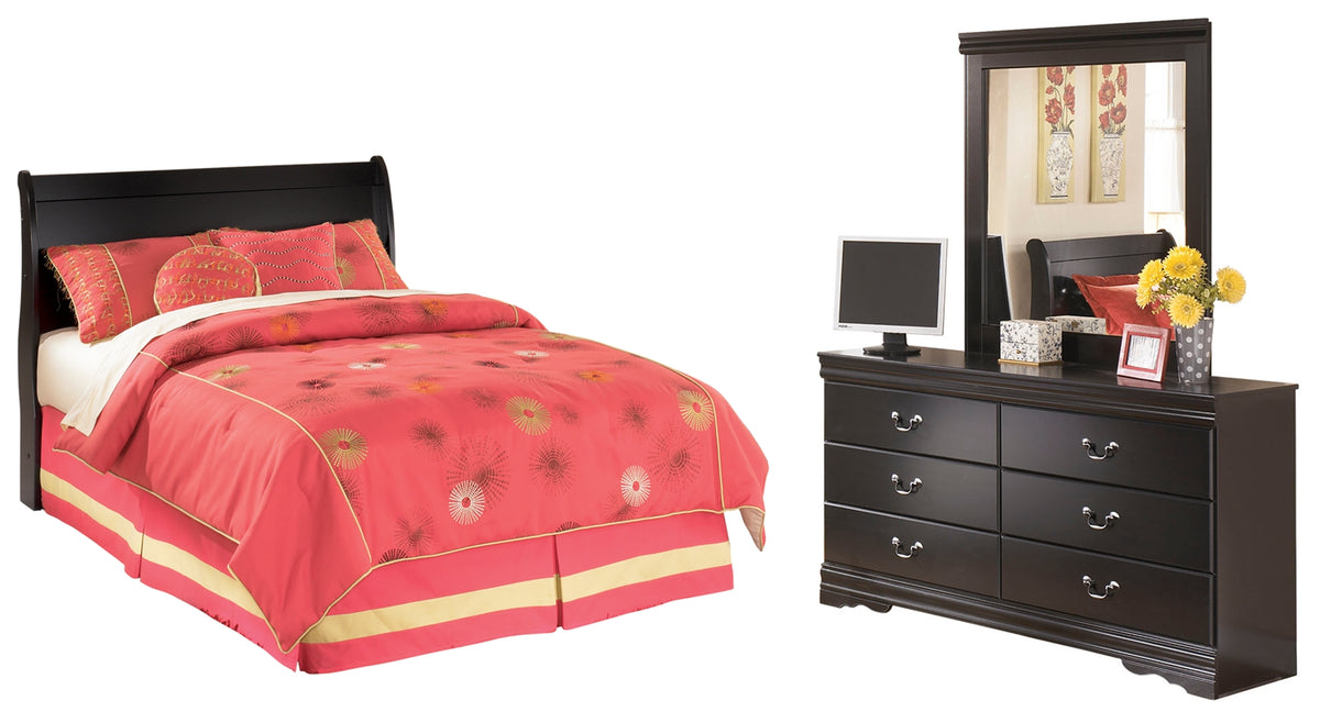 Furniture City Laplace - Ashley Furniture - Huey Vineyard Full Sleigh Headboard, Dresser and Mirror - Full Sleigh Headboard, Dresser and Mirror - B128B46