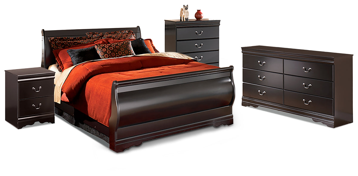 Furniture City Laplace - Ashley Furniture - Huey Vineyard Queen Sleigh Bed, Dresser, Chest and Nightstand - Queen Sleigh Bed, Dresser, Chest and Nightstand - B128B19