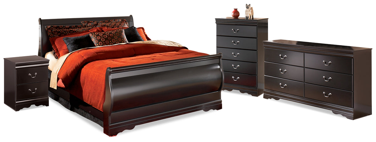 Furniture City Laplace - Ashley Furniture - Huey Vineyard Full Sleigh Bed, Dresser, Mirror, Chest and Nightstand - Full Sleigh Bed, Dresser, Mirror, Chest and Nightstand - B128B35
