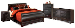 Furniture City Laplace - Ashley Furniture - Huey Vineyard Full Sleigh Bed, Dresser, Mirror, Chest and Nightstand - Full Sleigh Bed, Dresser, Mirror, Chest and Nightstand - B128B35