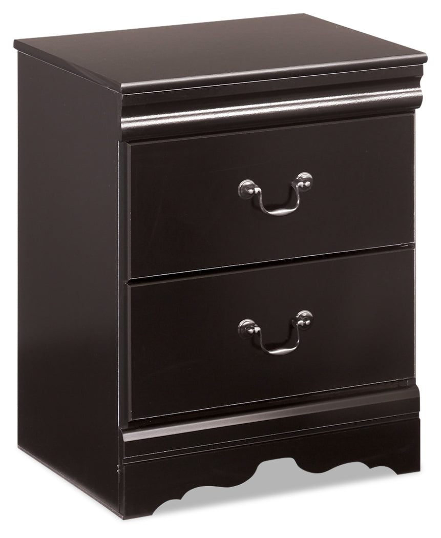 Furniture City Laplace - Ashley Furniture - Huey Vineyard Bedroom - Two Drawer Night Stand / Black - B128-92