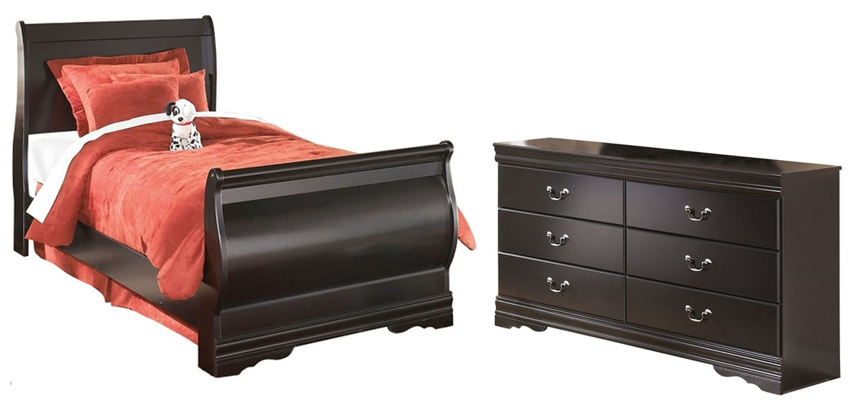 Furniture City Laplace - Ashley Furniture - Huey Vineyard Twin Sleight Bed and Dresser - Twin Sleight Bed and Dresser - B128B43