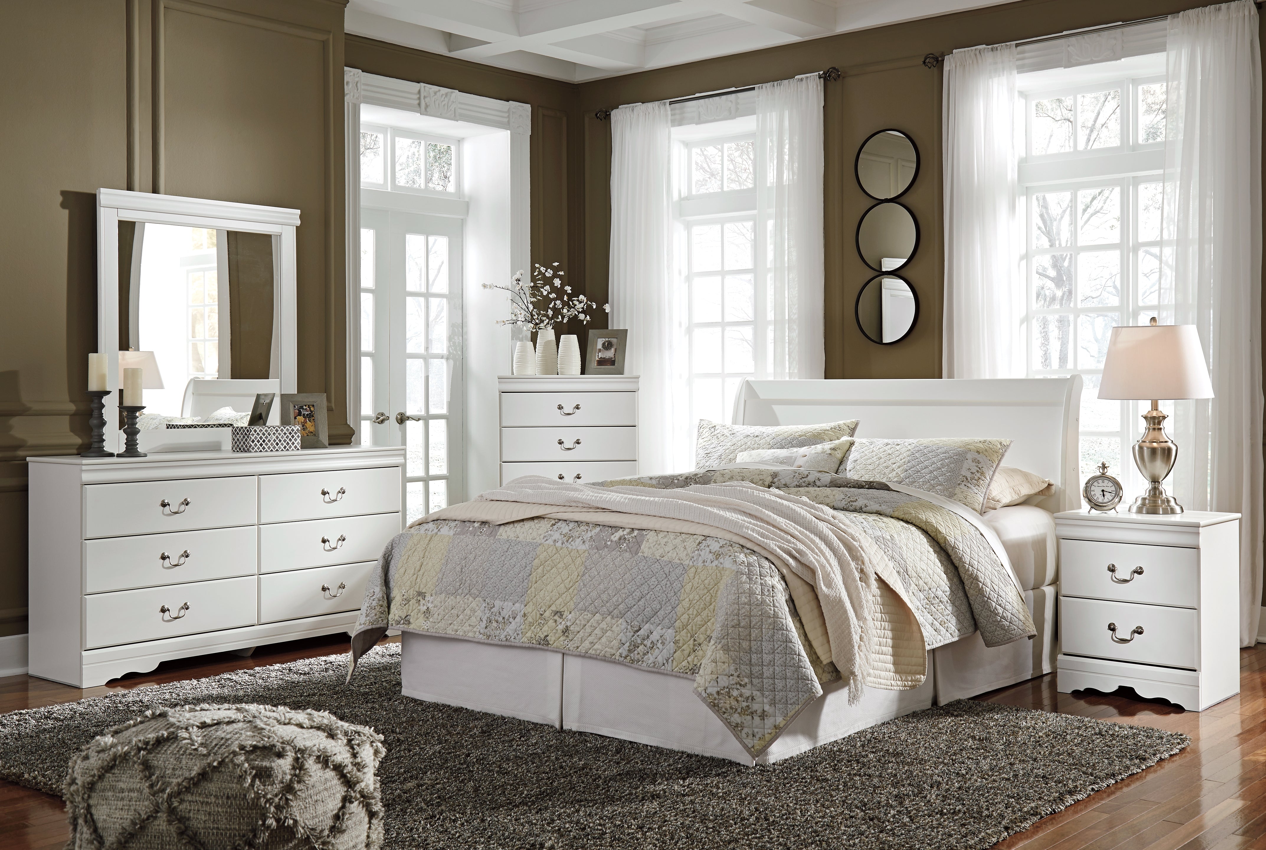 Furniture City Laplace - Ashley Furniture - Anarasia Bedroom - Dresser and Mirror / White - B129B3