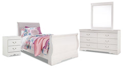 Furniture City Laplace - Ashley Furniture - Anarasia Twin Sleigh Bed, Dresser, Mirror and Nightstand - Twin Sleigh Bed, Dresser, Mirror and Nightstand - B129B10