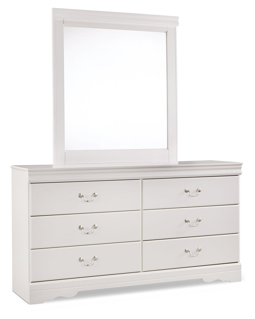 Furniture City Laplace - Ashley Furniture - Anarasia Twin Sleigh Headboard, Dresser and Mirror - Twin Sleigh Headboard, Dresser and Mirror / White - B129B18