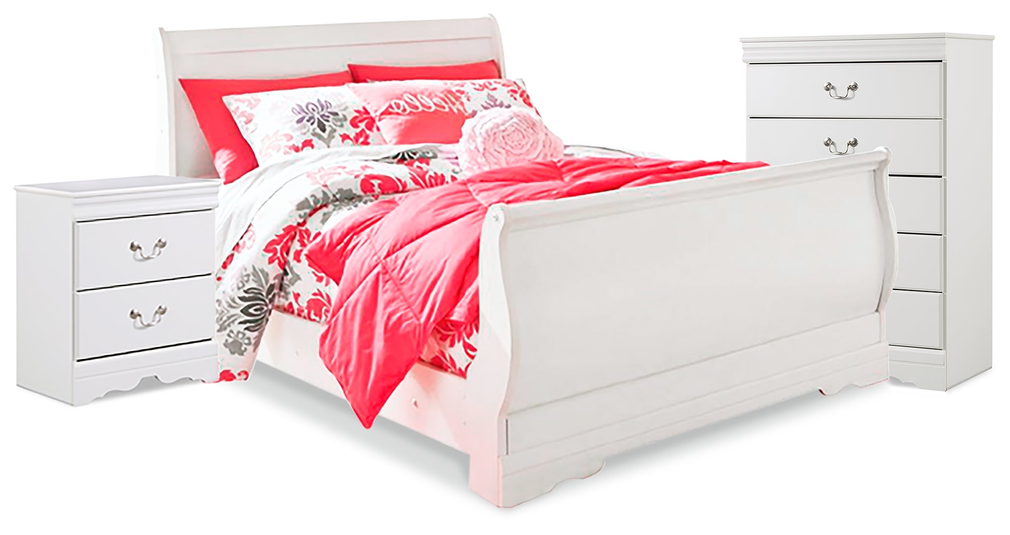 Furniture City Laplace - Ashley Furniture - Anarasia Full Sleigh Bed, Chest and Nightstand - Full Sleigh Bed, Chest and Nightstand - B129B22