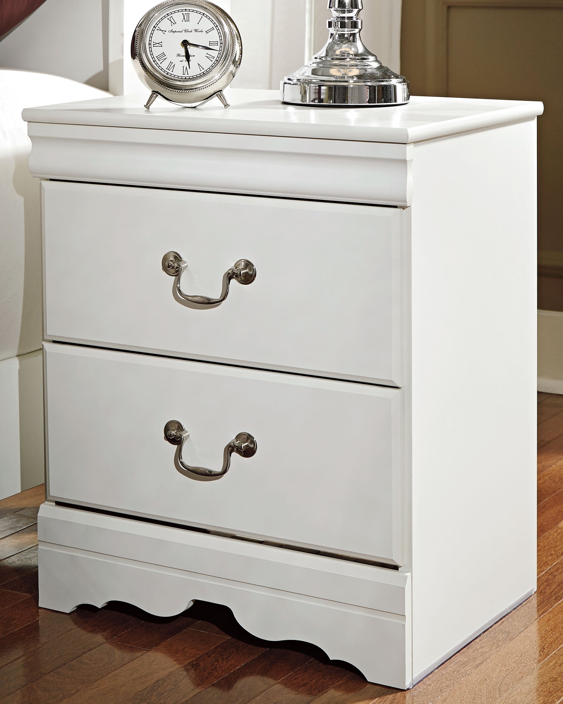 Furniture City Laplace - Ashley Furniture - Anarasia Bedroom - Two Drawer Night Stand / White - B129-92