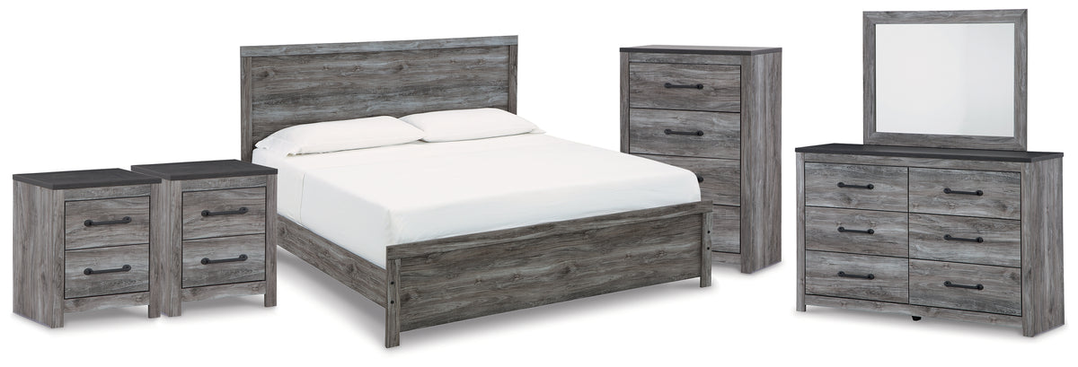 Furniture City Laplace - Ashley Furniture - Bronyan King Panel Bed, Dresser, Mirror, Chest and 2 Nightstands - King Panel Bed, Dresser, Mirror, Chest and 2 Nightstands - B1290B8
