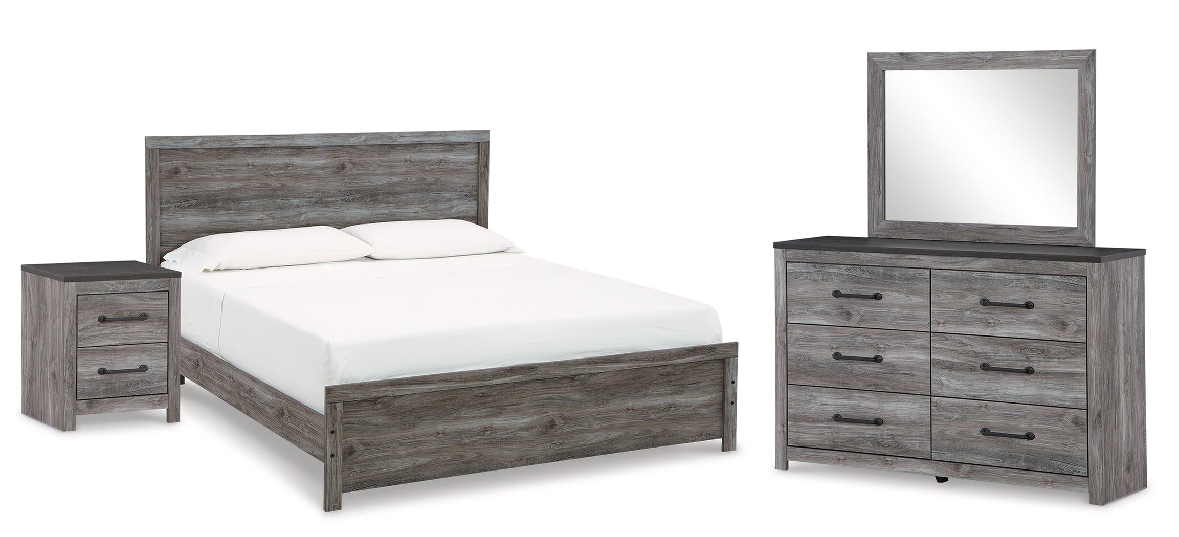 Furniture City Laplace - Ashley Furniture - Bronyan King Panel Bed, Dresser, Mirror and Nightstand - King Panel Bed, Dresser, Mirror and Nightstand - B1290B9
