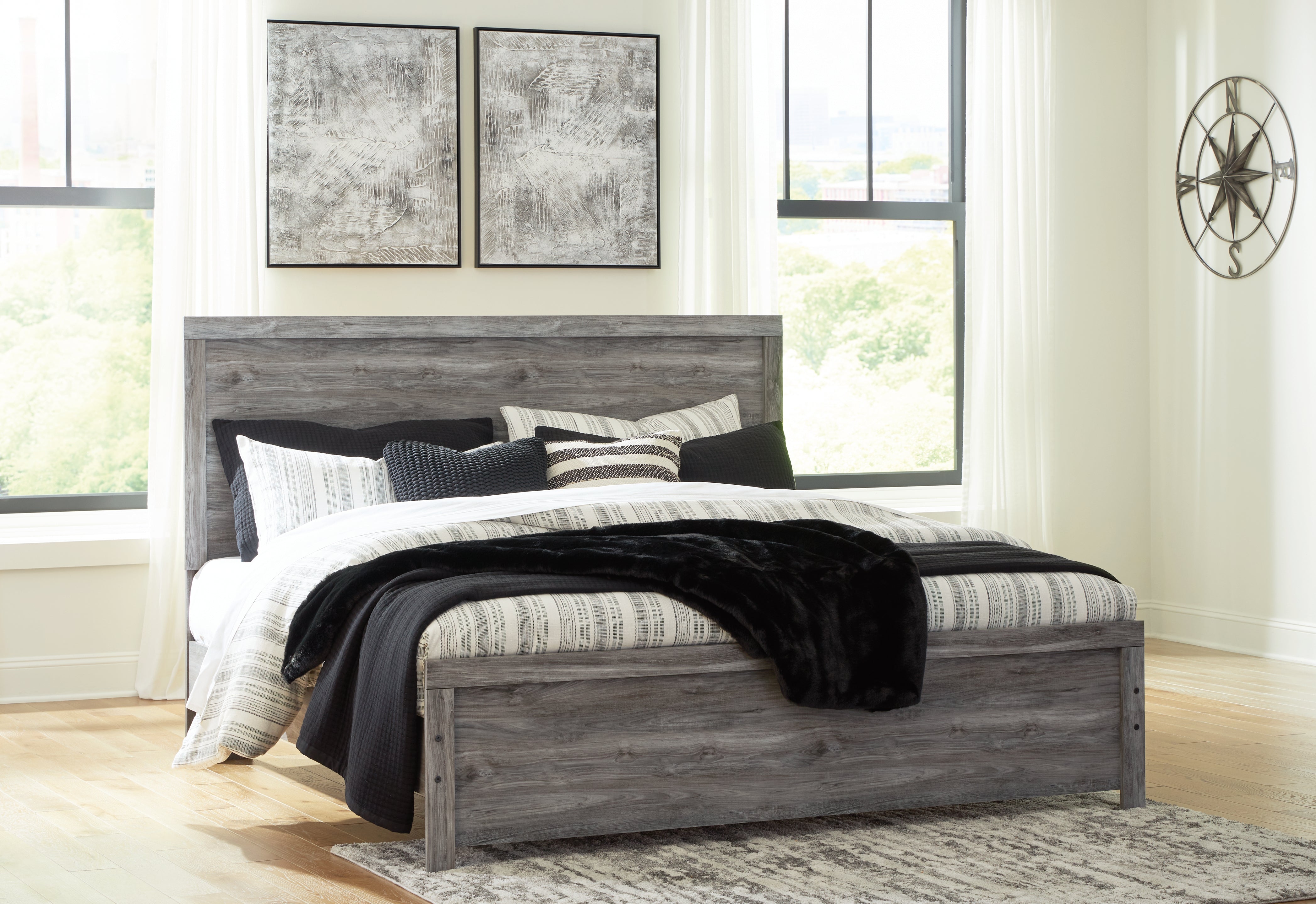 Furniture City Laplace - Ashley Furniture - Bronyan Bedroom - King Panel Bed / Dark Gray - B1290B4