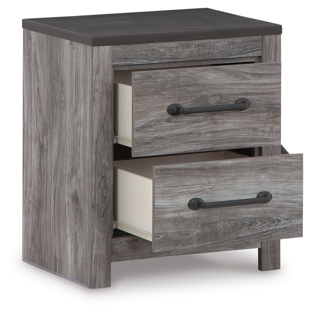Furniture City Laplace - Ashley Furniture - Bronyan Bedroom - Two Drawer Night Stand / Dark Gray - B1290-92