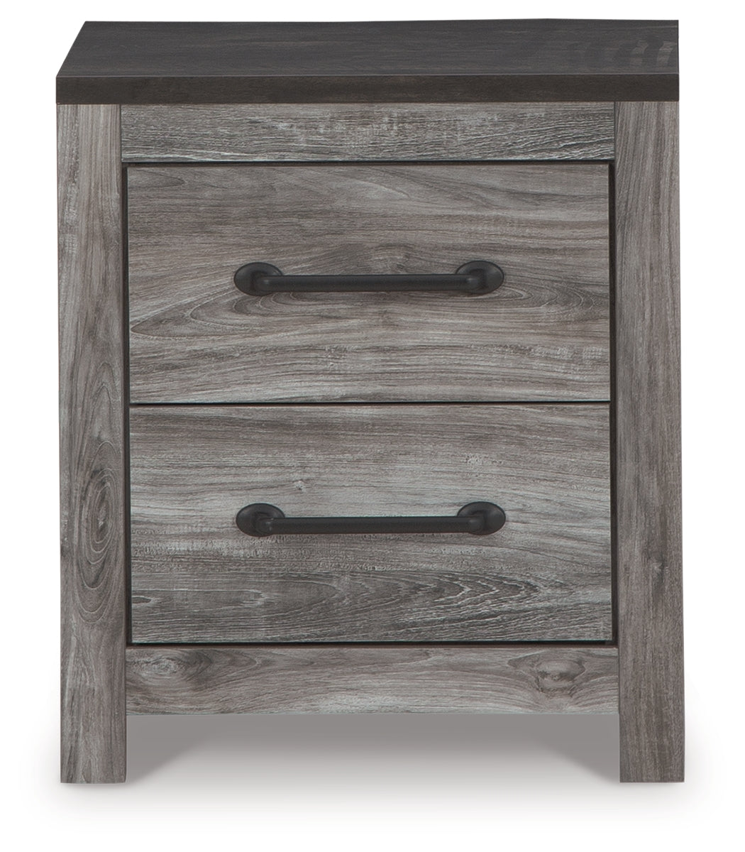 Furniture City Laplace - Ashley Furniture - Bronyan Bedroom - Two Drawer Night Stand / Dark Gray - B1290-92