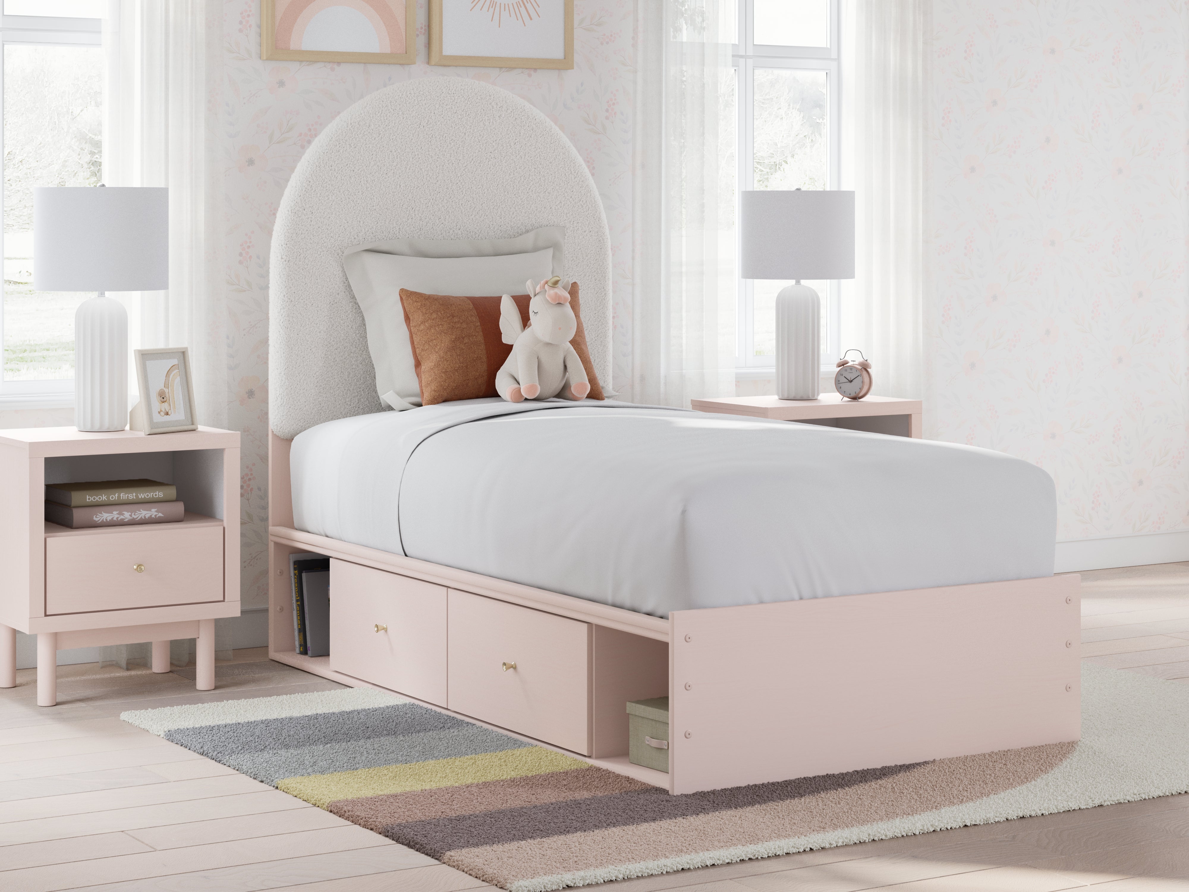 Furniture City Laplace - Ashley Furniture - Wistenpine Bedroom - Twin Upholstered Panel Bed with Storage - B1323B12