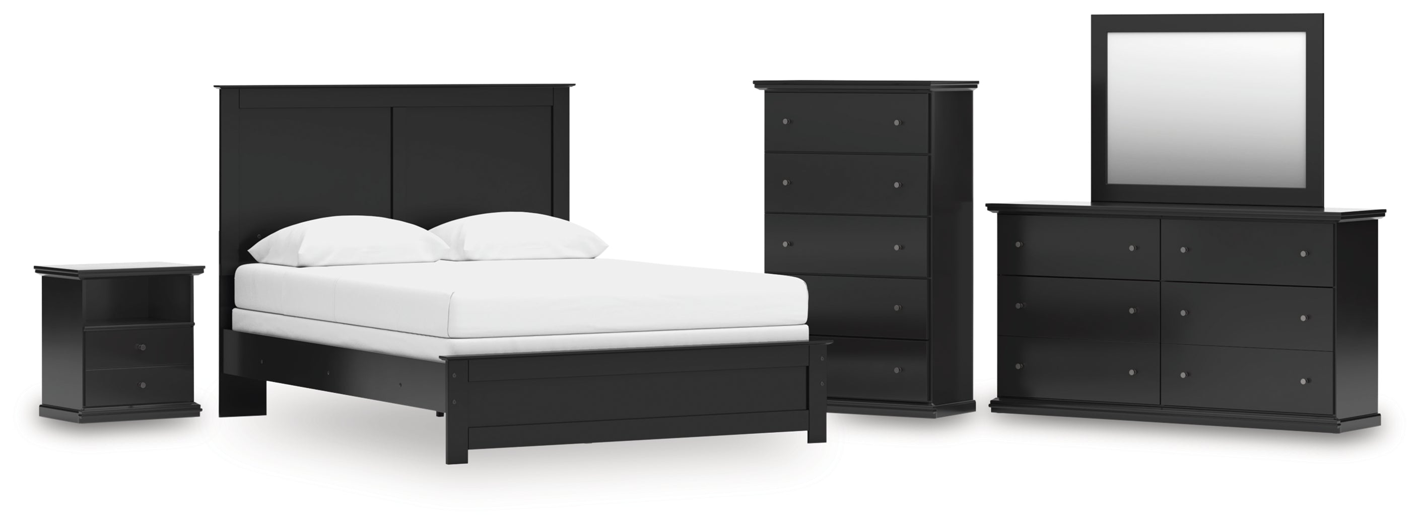 Furniture City Laplace - Ashley Furniture - Maribel Queen Panel Bed, Dresser, Mirror, Chest and Nightstand - Queen Panel Bed, Dresser, Mirror, Chest and Nightstand - B138B75