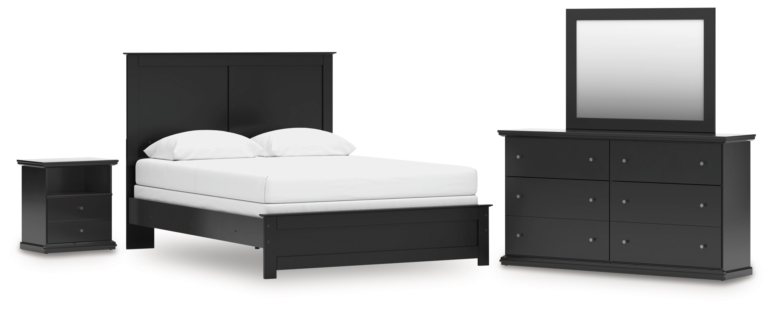 Furniture City Laplace - Ashley Furniture - Maribel Queen Panel Bed with Dresser, Mirror and Nightstand - Queen Panel Bed with Dresser, Mirror and Nightstand - B138B73