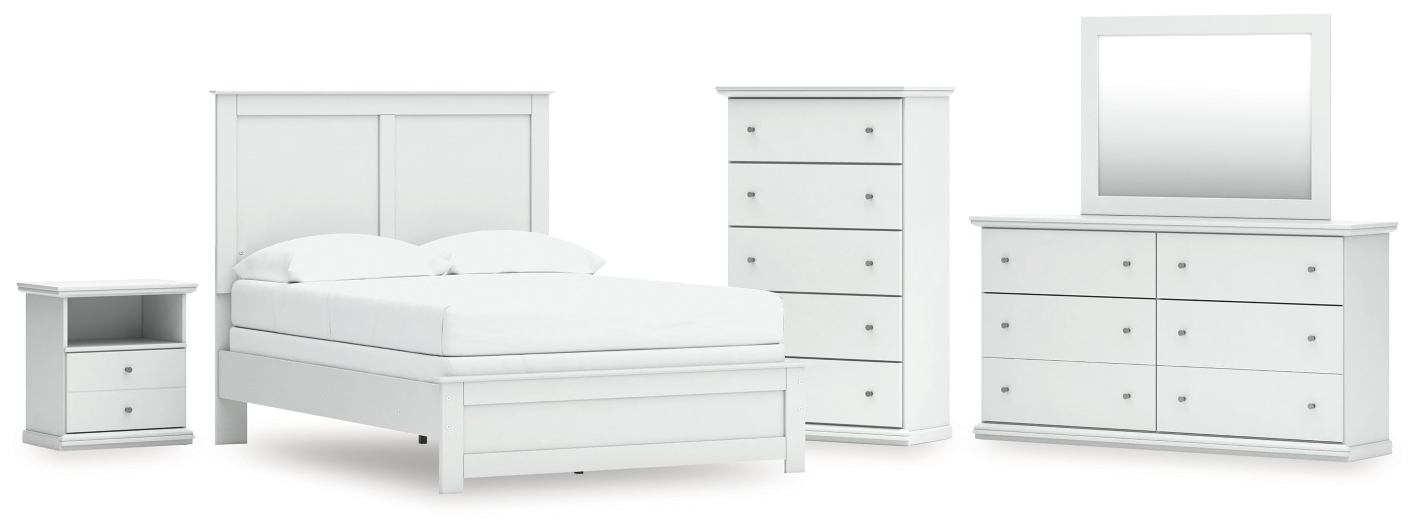Furniture City Laplace - Ashley Furniture - Bostwick Shoals Full Panel Bed, Dresser, Mirror, Chest, and Nightstand - Full Panel Bed, Dresser, Mirror, Chest, and Nightstand - B139B61